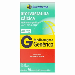 Atorvastatina Cálcica 40mg Genérico Eurofarma 30 Comprimidos