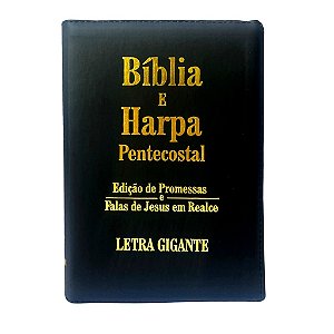 Bíblia e Harpa Letra Gigante Pentecostal Edição de Promessas Falas de Jesus em Realce