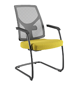 CADEIRA CAVALETTI YON SL FIXA PRETA - GRID AMARELO