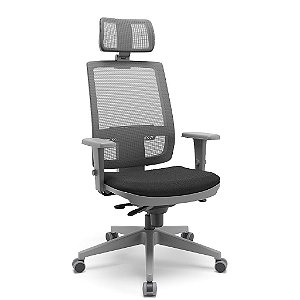CADEIRA PRESIDENTE TELA GRAFITE - PLAXMETAL