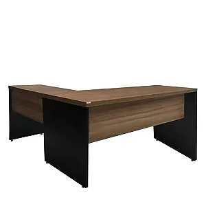 MESA DE ESCRITÓRIO EM L COR NATURE/PRETO SEM GAVETAS - INCOFLEX