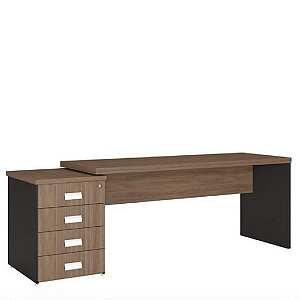 MESA MODENA C/ GAVETEIROS PEDESTAL 4 GAVETAS - INCOFLEX