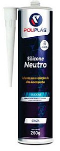 Silicone Neutro Cinza 260gr Poliplas