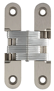 Dobradiça Invisivel 180° para Portas Passagem Aço Escovado