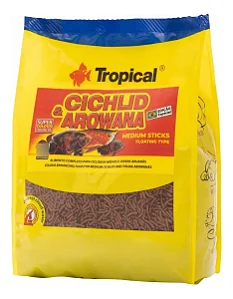 Ração Tropical Cichlid & Arowana Large Sticks - Bag 750g