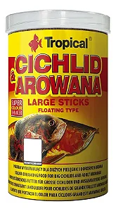 Ração Tropical Cichlid & Arowana Large Sticks - Pote 75g