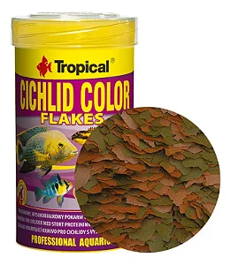 Ração Tropical Cichlid Color Flakes - Pote 50g
