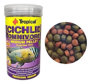 Ração Tropical Cichlid Omnivore Medium Pellet 180g