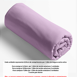 Tecido Tricoline Liso  Lilas 100% algodão pré lavado