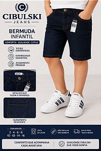 Bermuda Jeans Infantil Masculina C Elastano
