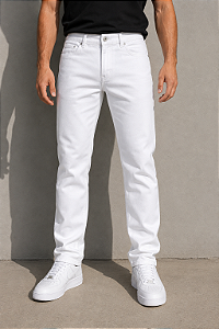 Calça Brim Reta Elastano