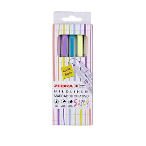 Marca texto Zebra Mildliner - Cores pastel