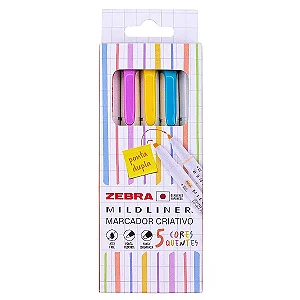 Marca texto Be Bold Zebra Mildliner Cores quentes - cx com 5 uni.