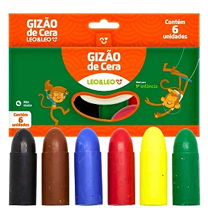 Gizão De Cera Meu Primeiro Giz 6 Cores Grosso Big Leo&leo