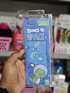 KIT REGUA FOFA 04 PEÇAS ROSA DINO SPACE - Win Paper