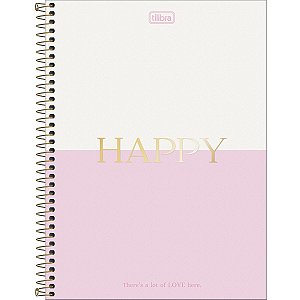 caderno Espiral Universitário 12 Matérias HAPPY 192 Folhas - Tilibra (Opc 1)