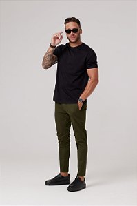 Calça Sarja Chino Verde Escuro