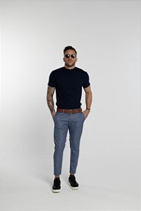 Calça Alfaiataria Xadrez Azul Indigo