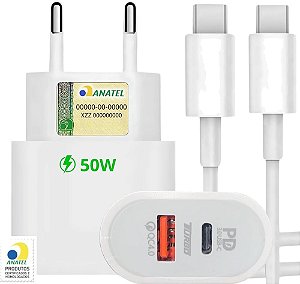 Original Carregador iPhone 17 Turbo 50W Compatível Apple iPhone 17, 17 Pro e 17 Pro Max