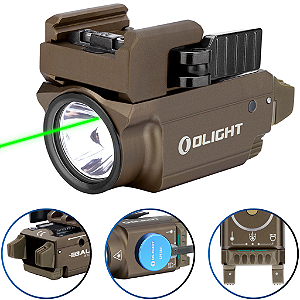 LANTERNA OLIGHT BALDR MINI (LASER VERDE) DESERT 600 LUMENS REF OL20054