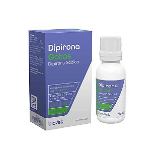 Analgésico Dipirona Biovet gotas 20ml para Cäes e Gatos