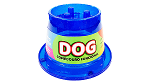 COMEDOURO FUNCIONAL ALTO LENTO AZUL CRISTAL GLITTER