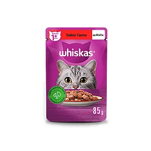 SACHÊ  WHISKAS GATOS CASTRADOS CARNE 85G