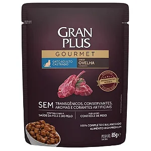 SACHÊ  GRAN PLUS GATO ADULTO CASTRADO OVELHA 85G