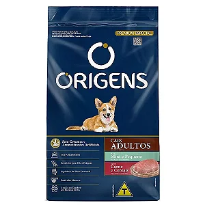 RAÇÃO ORIGENS PREMIUM ADULTO MINI E PEQUENO SABOR CARNE E CEREAIS- 3KG