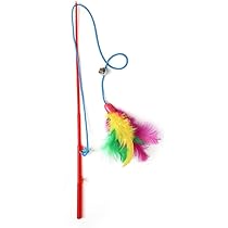 VARETA PARA GATOS COM GUIZO E PLUMAS