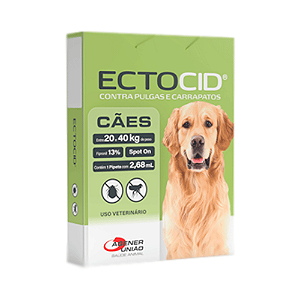 ECTOCID CONTRA  PULGAS E CARRAPATOS PARA CÃES  20KG A 40KG