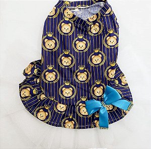 VESTIDO AZUL URSO COM TULE