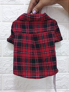 CAMISA SOCIAL XADREZ VERMELHA TAMANHO P
