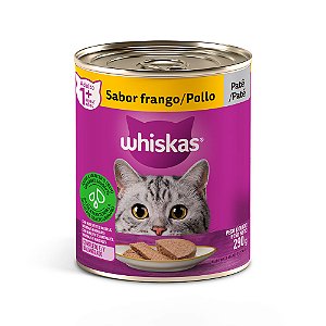 RAÇÃO UMIDA WHISKAS LATA PARA GATOS ADULTOS SABOR FRANGO 290G
