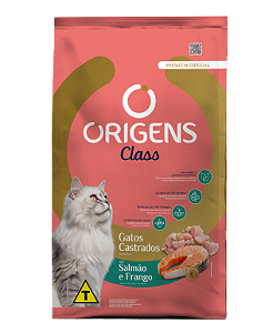 RAÇÃO ORIGENS PREMIUM ESPECIAL CLASS GATOS CASTRADOS SABOR SALMÃO E FRANGO 1KG