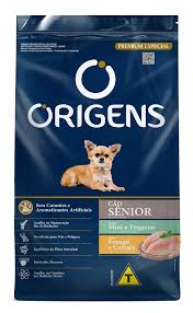 RAÇÃO ORIGENS PREMIUM ESPECIALCÃES SÊNIOR MINI E PEQUENO SABOR FRANGO E CEREAIS 1KG