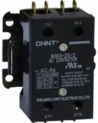 Contator para pré aquecimento Bipolar AC NCK3-25/2 220V 50/60HZ