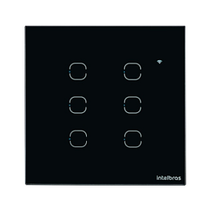 Interruptor Touch Smart WI-FI 6 Teclas EWS 1006 PRETO INTELBRAS