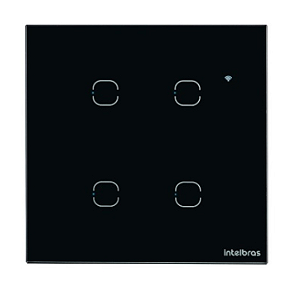 Interruptor Inteligente IZY SMART WI-FI Touch 4 Teclas EWS 1004 PRETO INTELBRAS