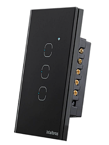 Interruptor SMART ZIGBEE TOUCH 3 PRETO EZS 1003 INTELBRAS