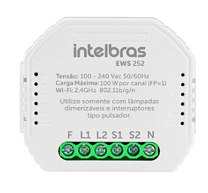 Mini Controlador DIMMER IZY SMART PARA 2 INTERRUPTORES EWS 252 INTELBRAS