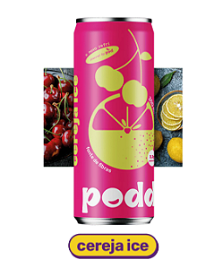 Refrigerante Prebiótico Cereja Ice - Pod Kombucha (300ml)