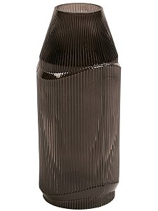 Vaso Vidro Formas Vidro Preto 20X7,5cm