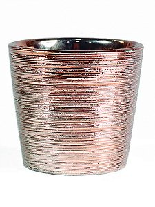Vaso em Cerâmica Redondo Rose Gold 6,5X6cm 5155