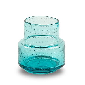 Vaso de Vidro Formas Azul 11x10cm