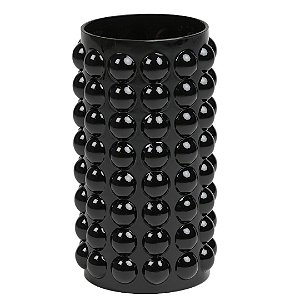 Vaso de Vidro Bolinha Preto 17X28cm