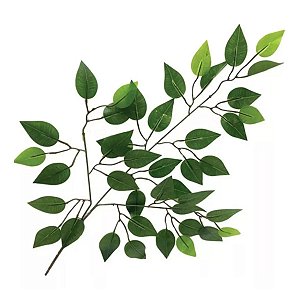 Folha Artificial Complemento Ficus Verde com 12 galhos 60 cm