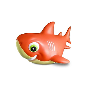 Mini Tubarão Bebe Shark em Vinil Super Macio Piscina e Banho - Laranja