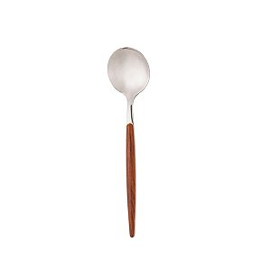 Conjunto 6 Colheres Inox Opera Orgânico com Cabo Madeira 21cm