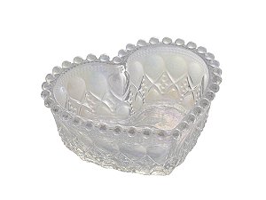 Mini Travessa de Vidro Sodo-Calcico Coração Balls Rainbow Metalizado 13,5X12X5cm